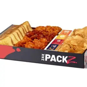 Zaxbys platters Menu Boneless Wings Zax Packz with Tater Chips