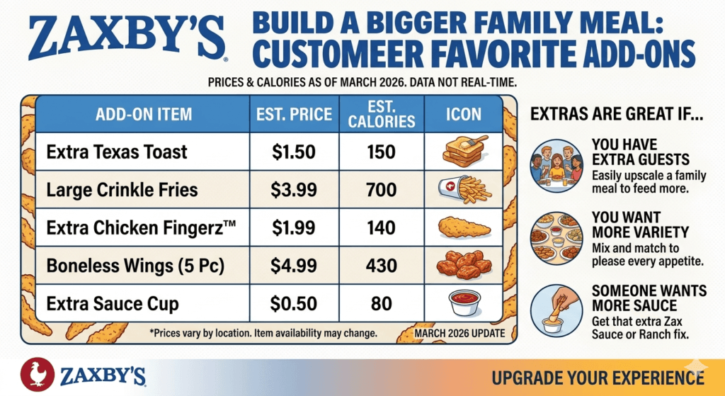Zaxby’s Family Meal Add-Ons and Extras