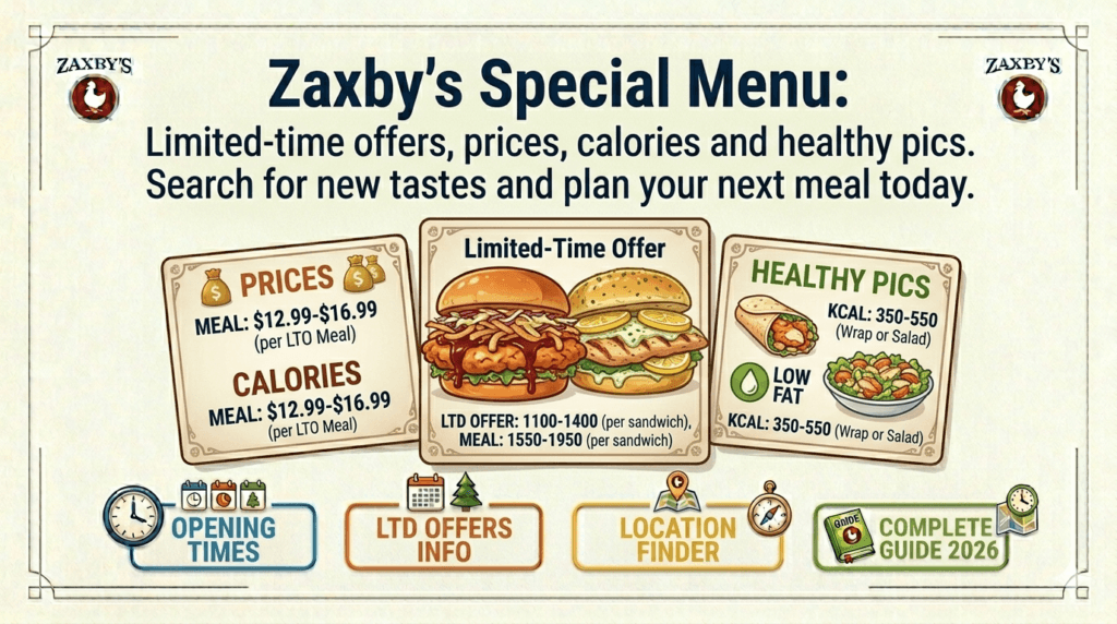 Zaxby’s Special Menu