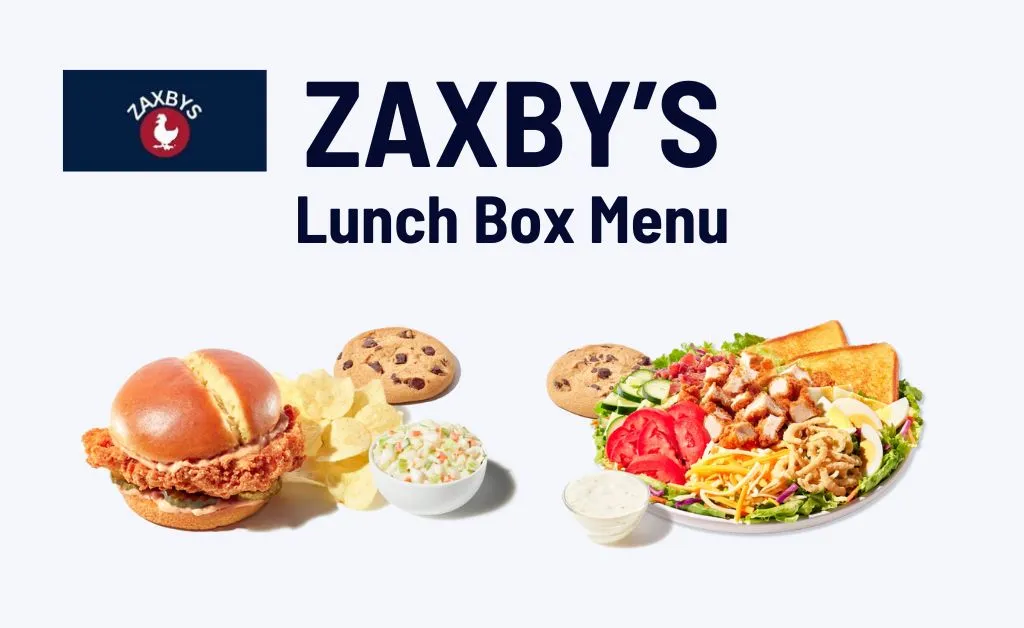 Zaxbys lunch box menu