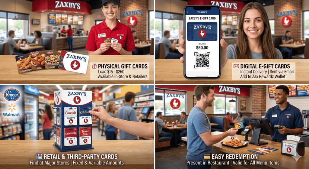 Zaxbys Gift Cards​ Types