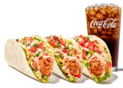 Zaxby's Menu (3 Chicken Finger Tacos With Drink)