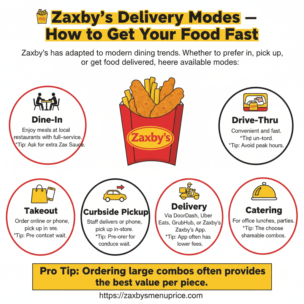 🍽️ Zaxby’s Delivery Modes — How to Get Your Food Fast